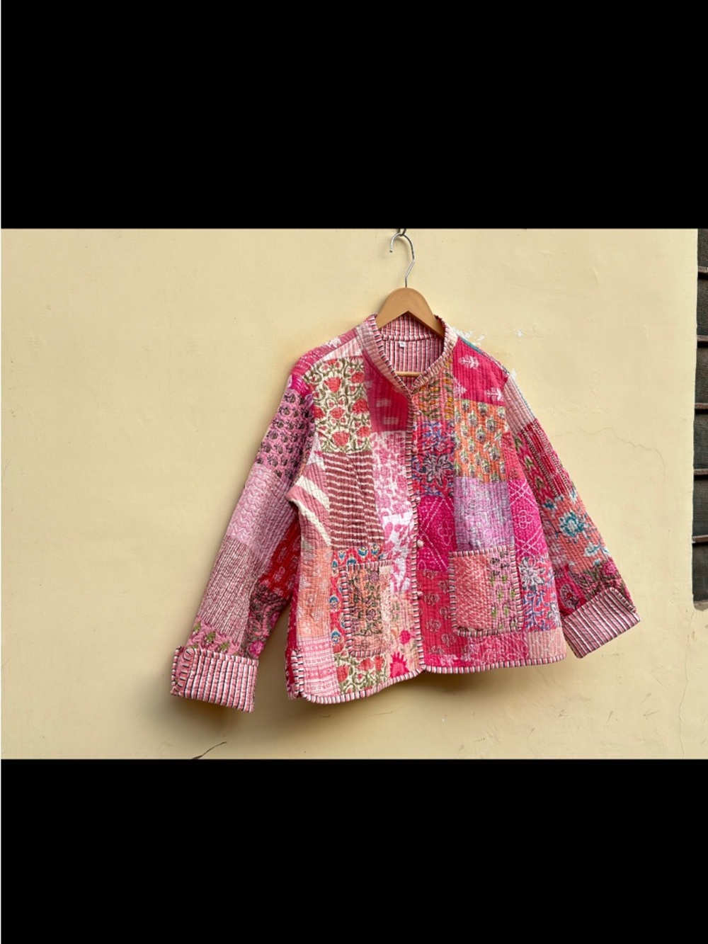 Patchwork Pink Kantha Jacket - Picture 4 of 5